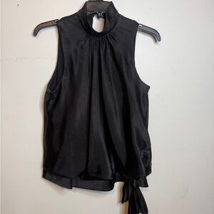 Another Thyme Elegant Black Sleeveless Top with bow